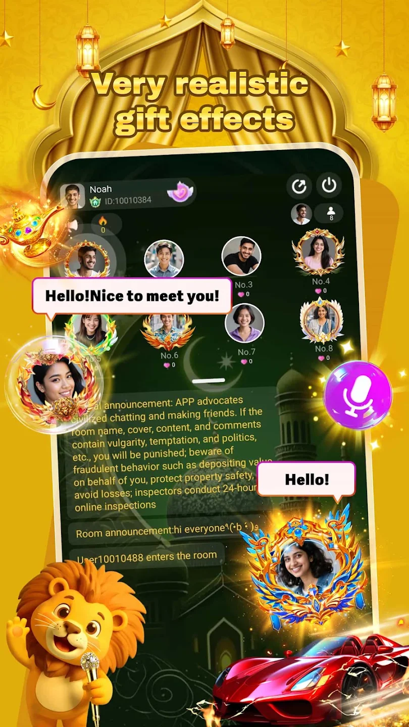 Hopi Star voice room with gift effects
